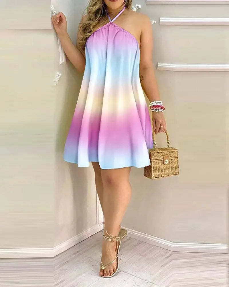 Vestido Midi Estampado Tropical