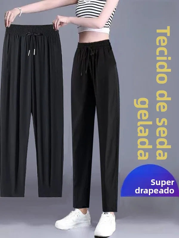 Calça Reta Feminina Ice Silk