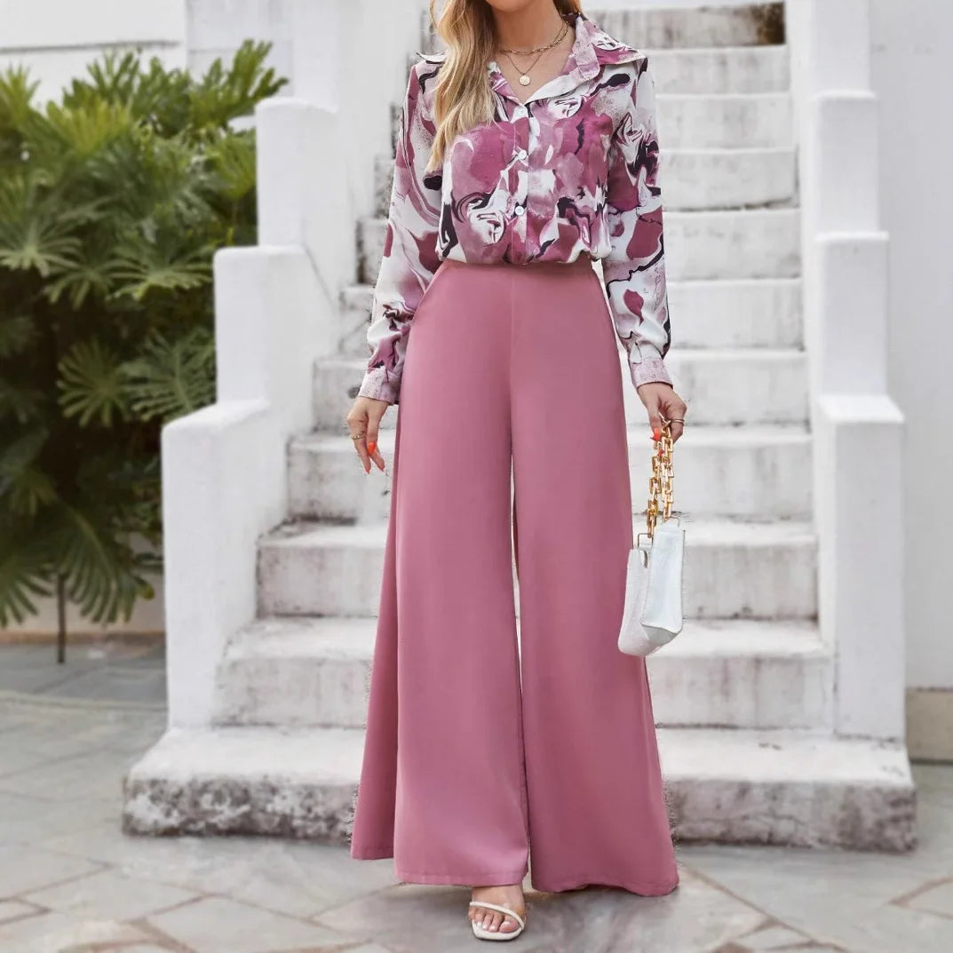 Conjunto Feminino Camisa e Calça Pantalona