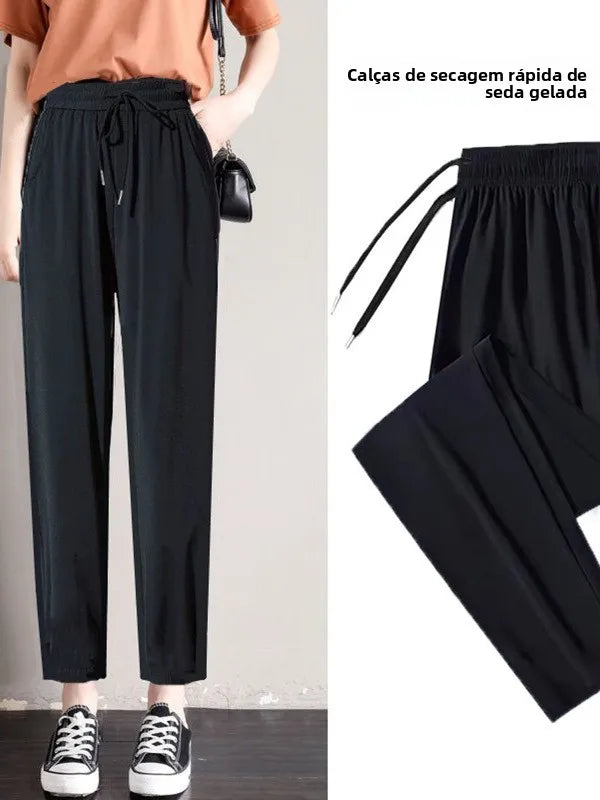 Calça Reta Feminina Ice Silk