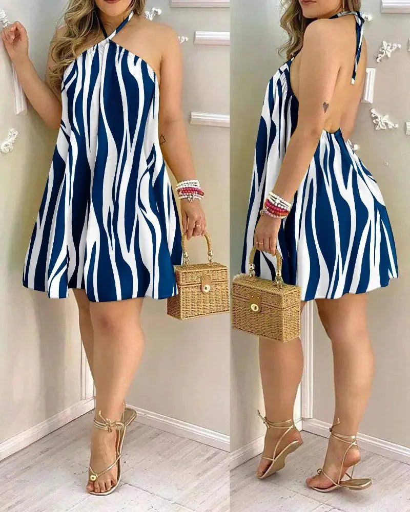Vestido Midi Estampado Tropical